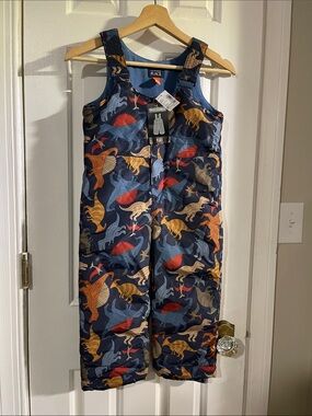 The Children's Place Navy Dinosaur Print Snow Overalls